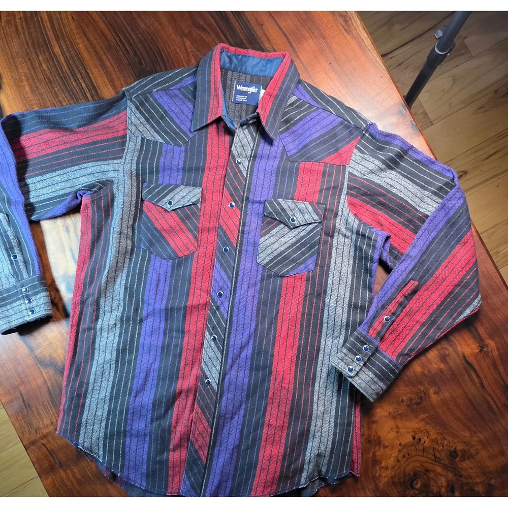 Wrangler VINTAGE Rodeo Western Boho Snap Striped Deadstock Y2K Heavy-weight